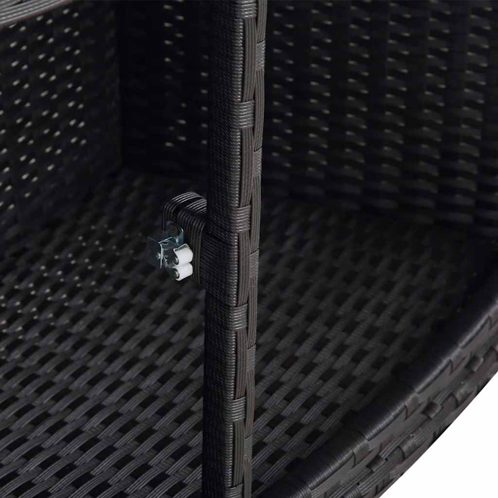 fekete polyrattan jakuzzi-keret