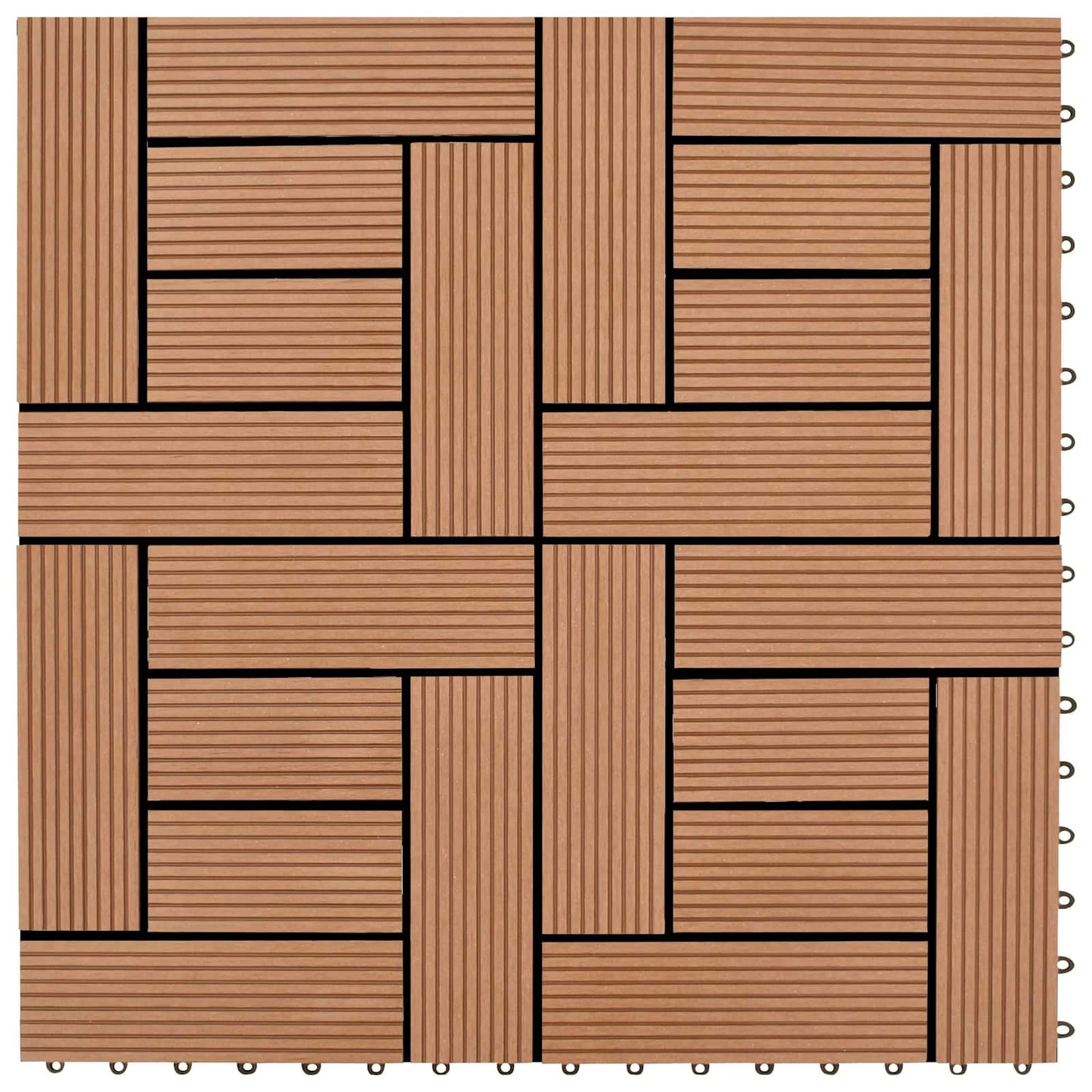 Faszegély járólap 11 db Barna 30 x 30 cm WPC