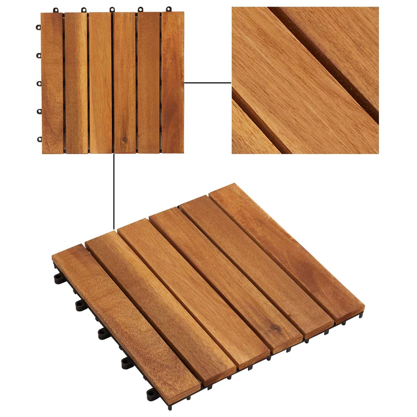 Faszegély járólap 10 pcs Barna 30 x 30 cm Akácfa