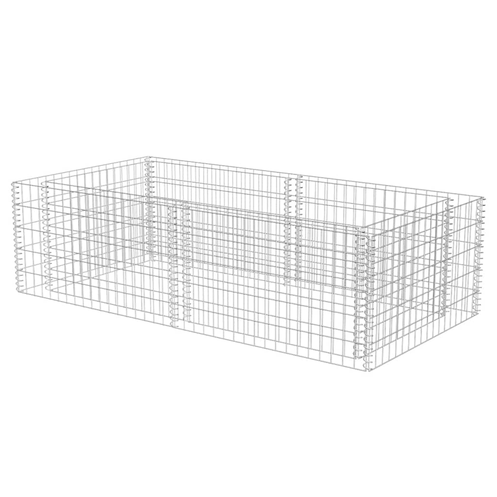 horganyzott acél gabion virágtartó 180 x 90 x 50 cm
