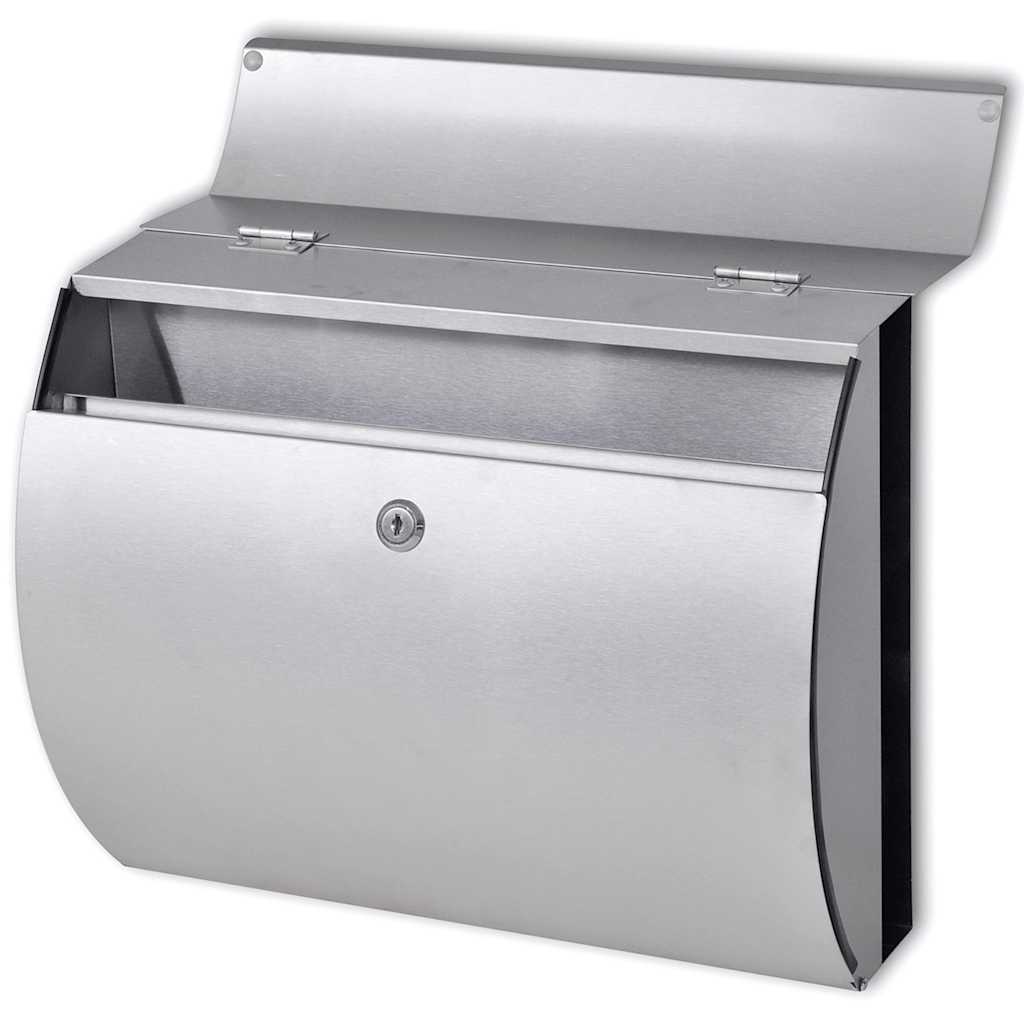 rozsdamentes acél dupla postaláda állványon