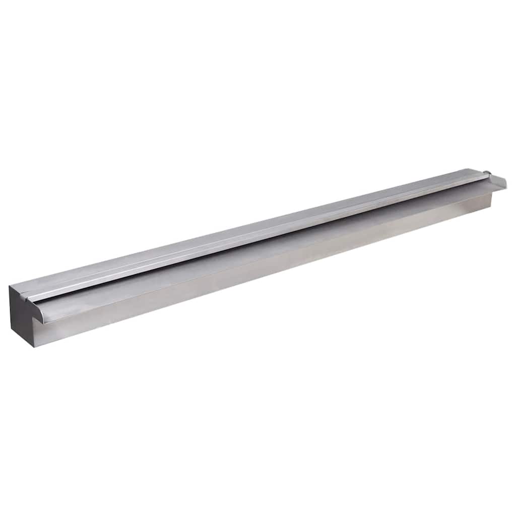 Négyszögletes rozsdamentes acél medence szökőkút LED fényekkel 90 cm