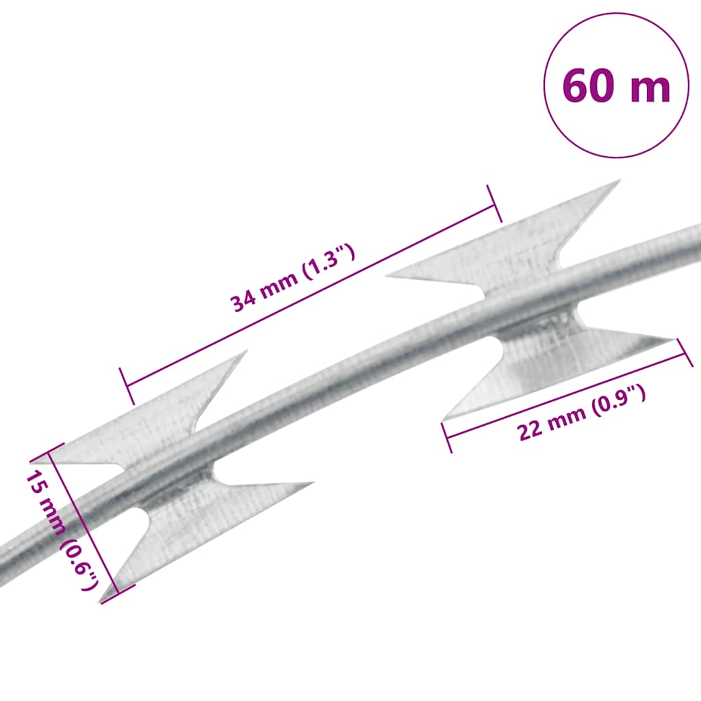 BTO-22 horganyzott acél kapcsos szögesdrót 60 m