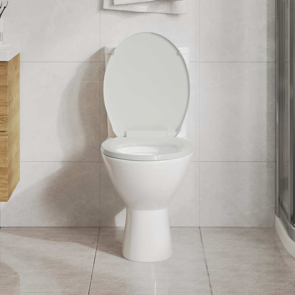 fehér ovális WC-ülőke lassan csukódó fedéllel