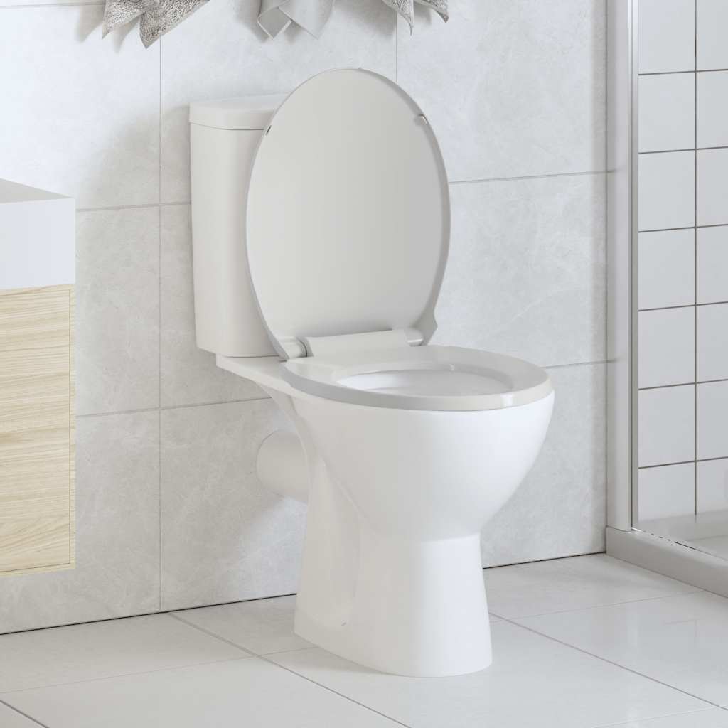 fehér ovális WC-ülőke lassan csukódó fedéllel
