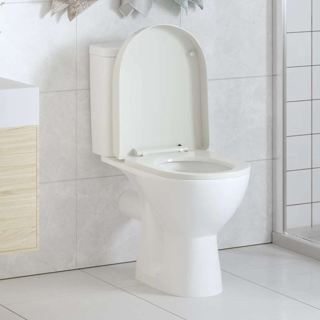 fehér négyzetes WC-ülőke lassan csukódó fedéllel