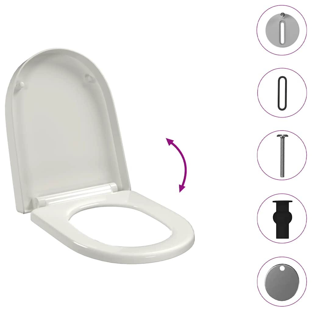 fehér szögletes gyorskioldó WC-ülőke lassan csukódó fedéllel