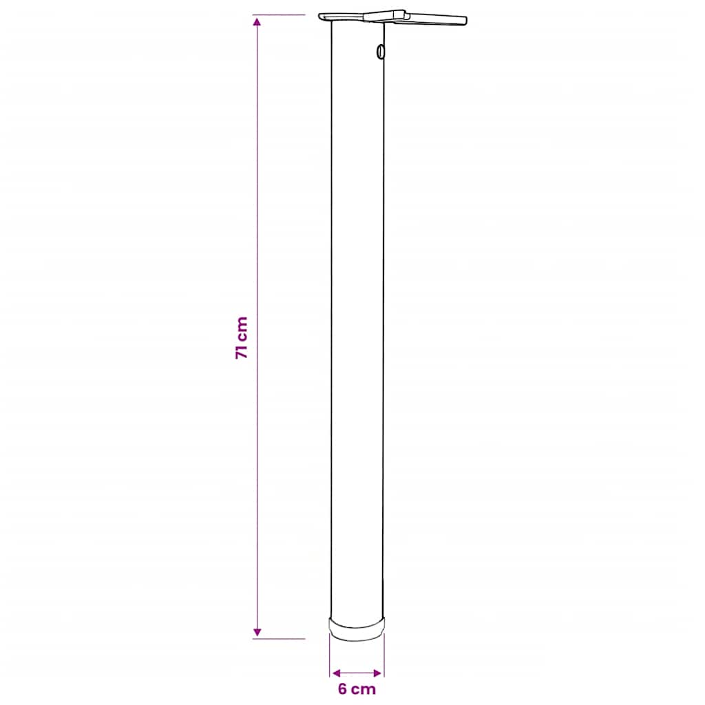 4 db állítható magasságú csiszolt nikkel asztalláb 710 mm