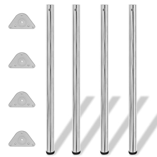 4 db állítható magasságú króm asztalláb 1100 mm