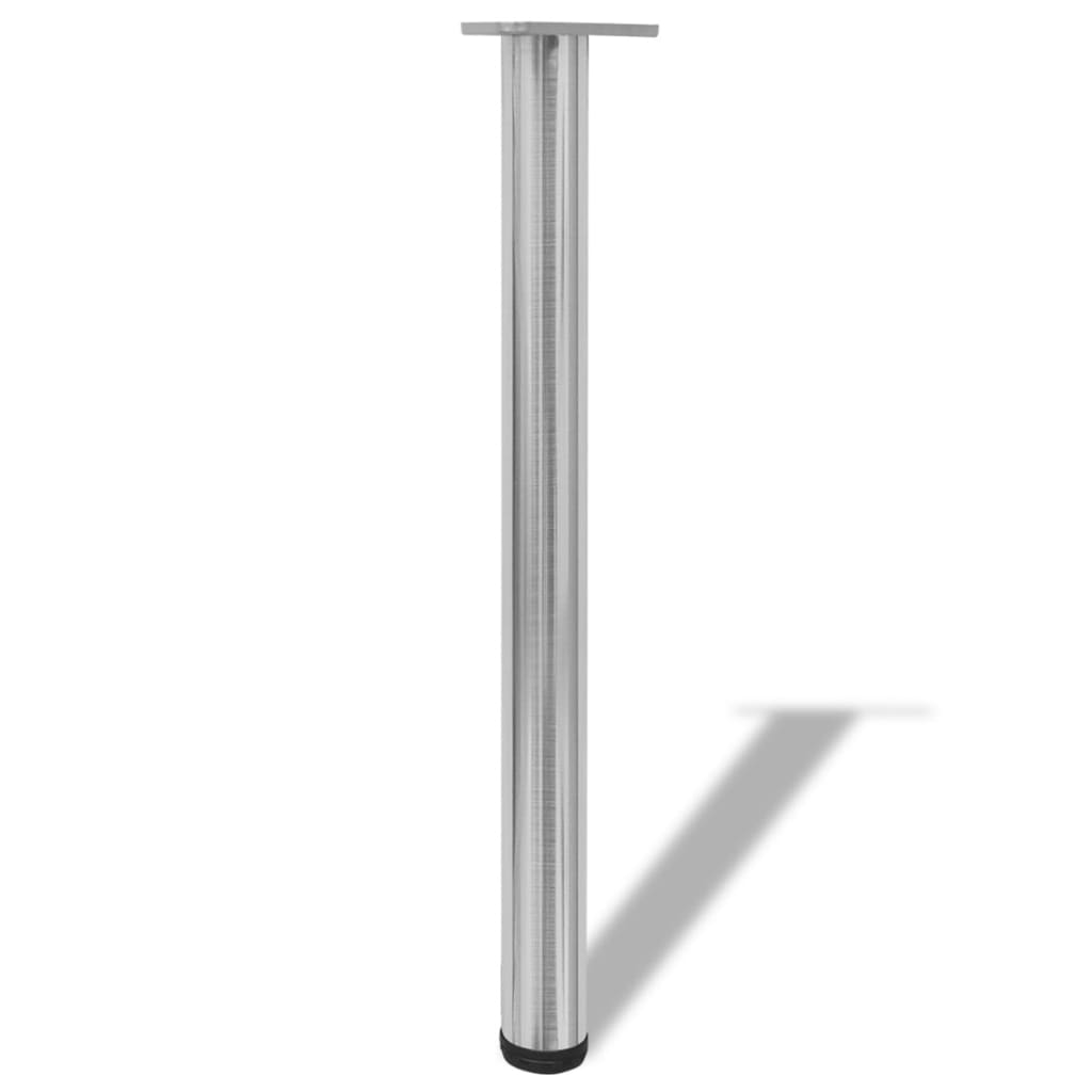 4 db állítható magasságú csiszolt nikkel asztalláb 710 mm