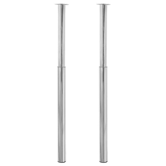 2 teleszkópos asztalláb 710 mm - 1100 mm Króm
