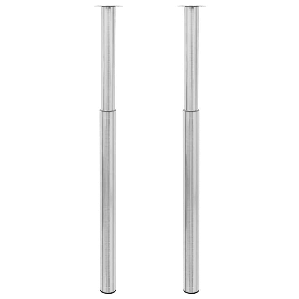 2 teleszkópos asztalláb 710 mm - 1100 mm rozsdamentes acél