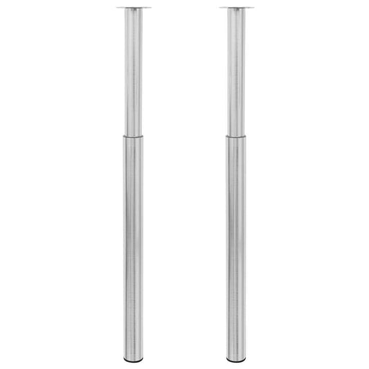 2 teleszkópos asztalláb 710 mm - 1100 mm rozsdamentes acél