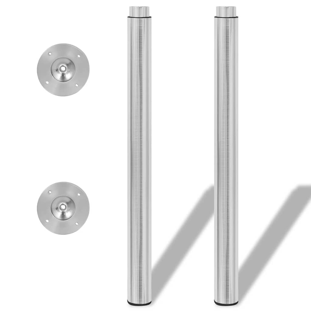 2 teleszkópos asztalláb 710 mm - 1100 mm rozsdamentes acél