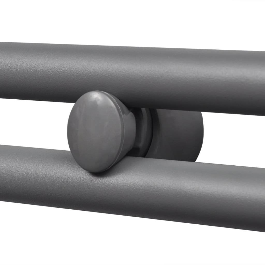 Szürke fürdőszobai egyenes törölközőtartó központi fűtéssel 600x1160mm