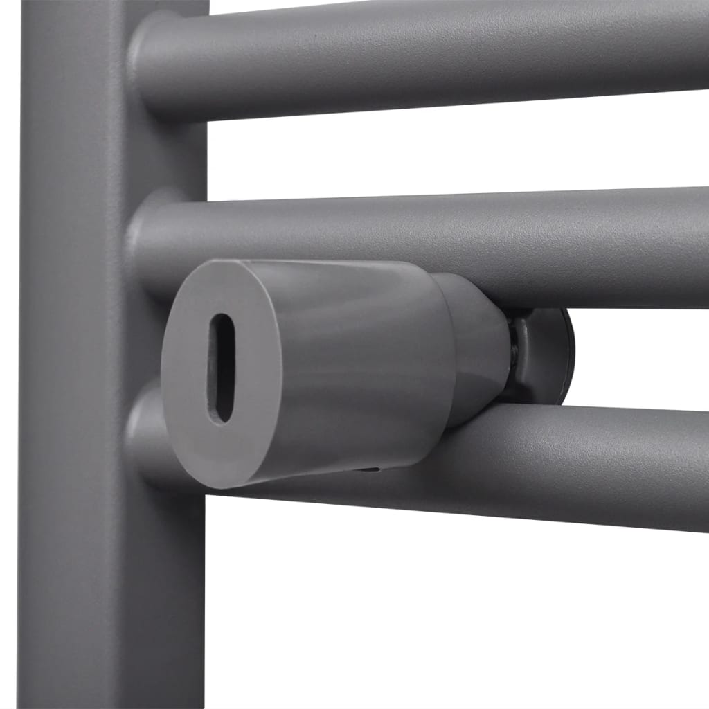 Szürke fürdőszobai egyenes törölközőtartó központi fűtéssel 600x1160mm