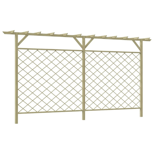 kerti rácsos fakerítés pergola tetővel