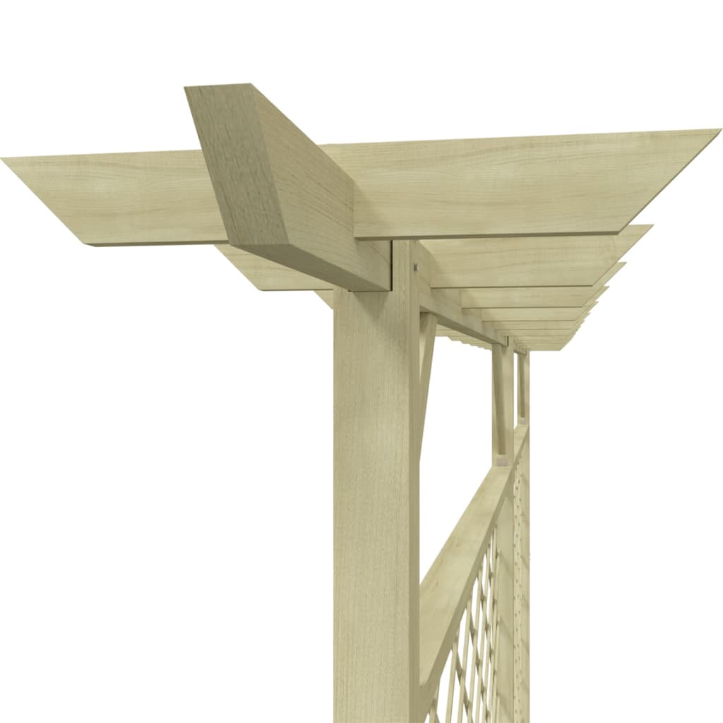 kerti rácsos fakerítés pergola tetővel