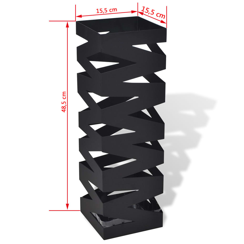 Szögletes esőermyő / sétabot tartó 48,5 cm fekete