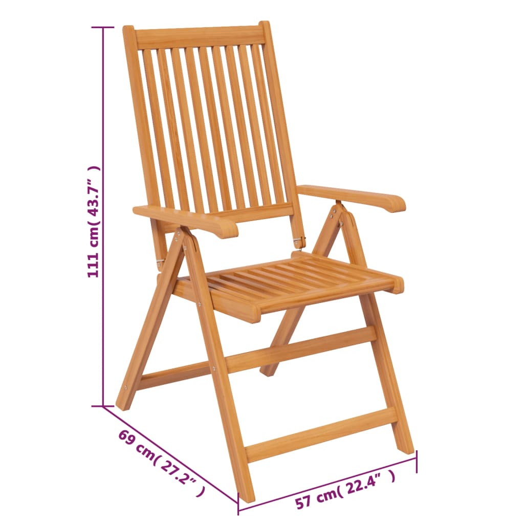 7 darabos tömör akácfa kültéri étkezőszett 150-200 cm