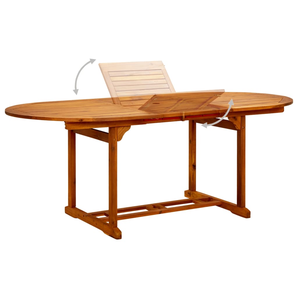 tömör akácfa kerti asztal (150-200) x 100 x 75 cm
