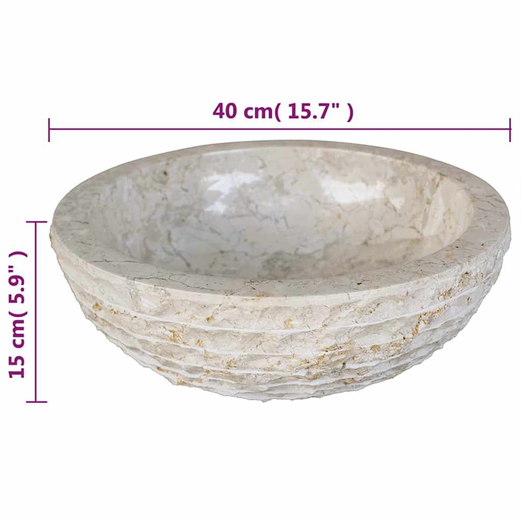 krémszínű fürdőszobai mosdókagyló 40 cm