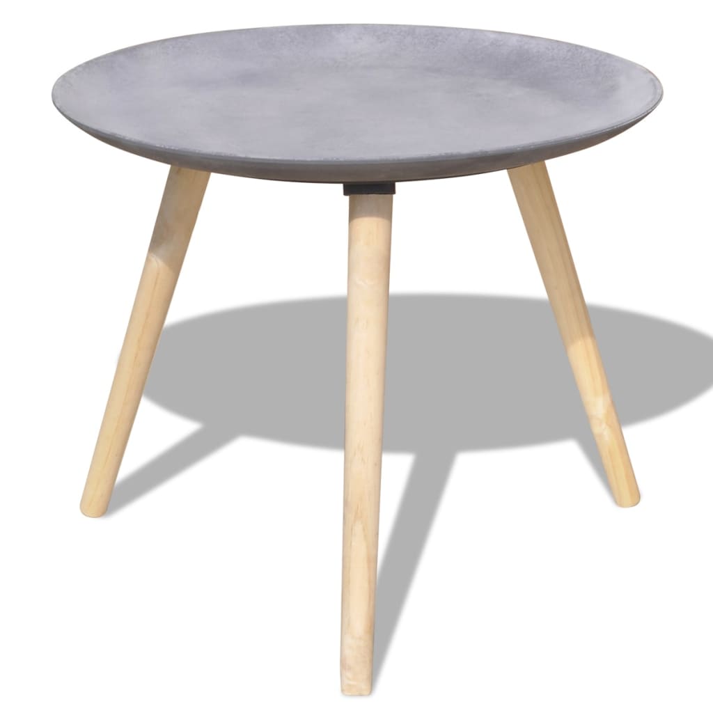 55cm 44cm kétrészes kisasztal/dohányzóasztal szett beton szürke