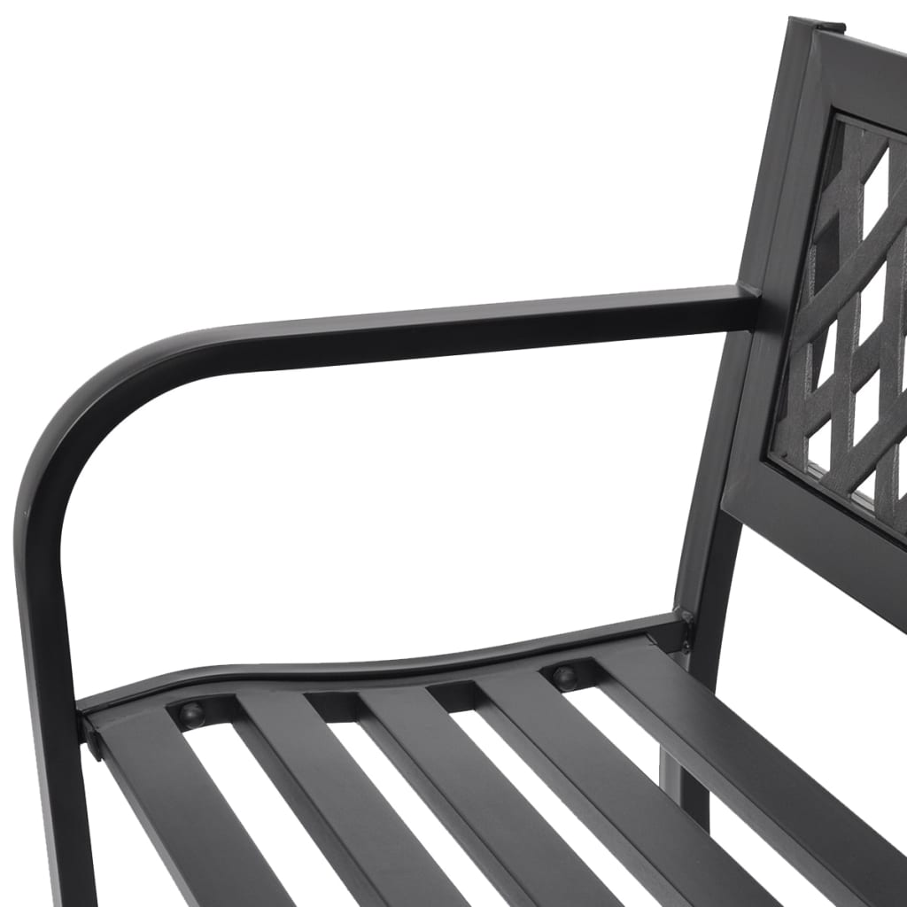 fekete acél kerti pad 118 cm