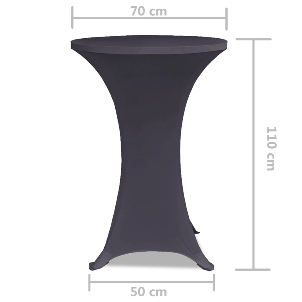 2 darab antracitszürke nyújtható asztalterítő 70 cm