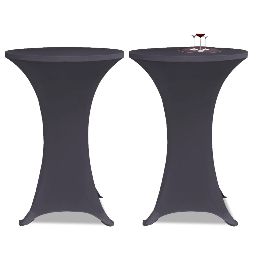 2 darab antracitszürke nyújtható asztalterítő 70 cm