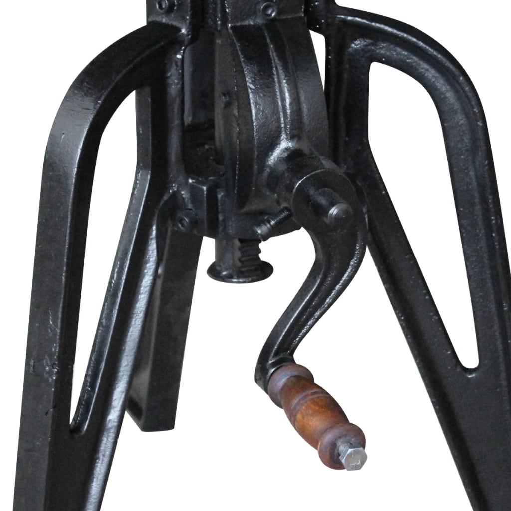 tömör újrahasznosított fa és öntöttvas kisasztal 60x(42-63) cm