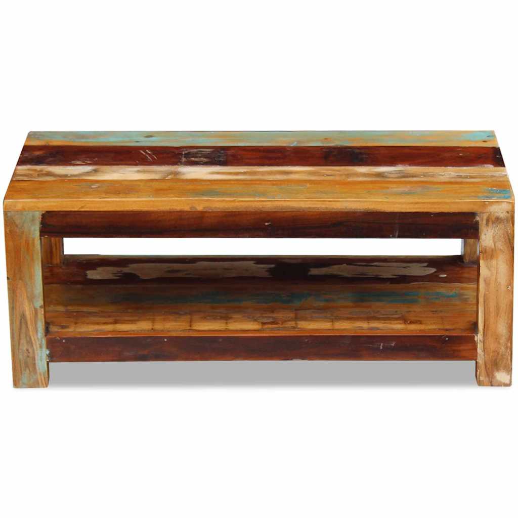 tömör újrahasznosított fa dohányzóasztal 90 x 45 x 35 cm