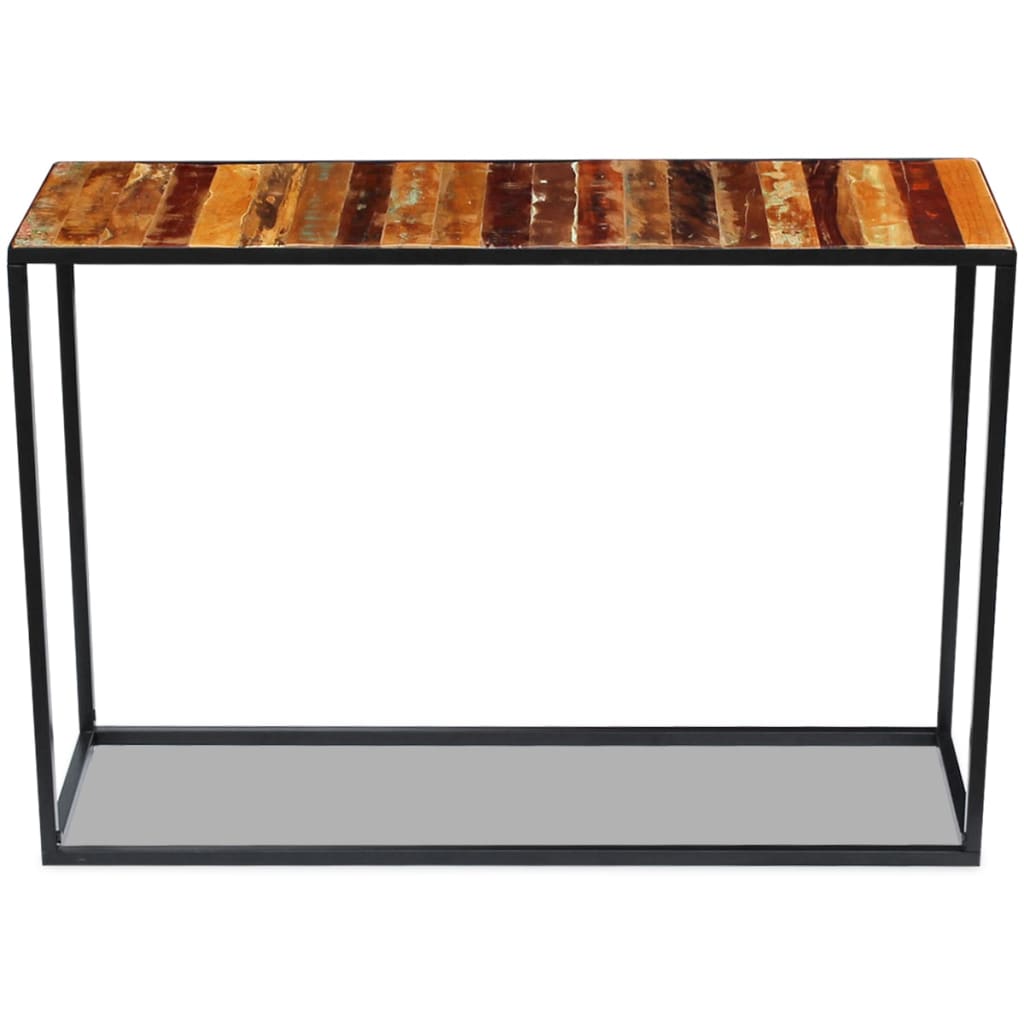tömör újrahasznosított fa konzolasztal 110 x 35 x 76 cm