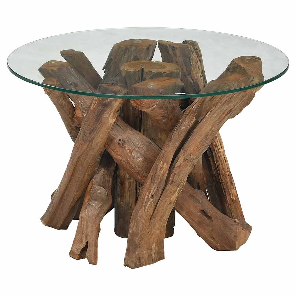 tömör tíkfa uszadék dohányzóasztal 60 cm