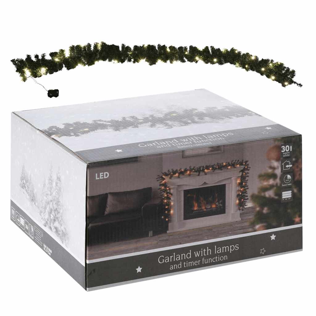 karácsonyi fényfüzér 30 LED-del 270 cm