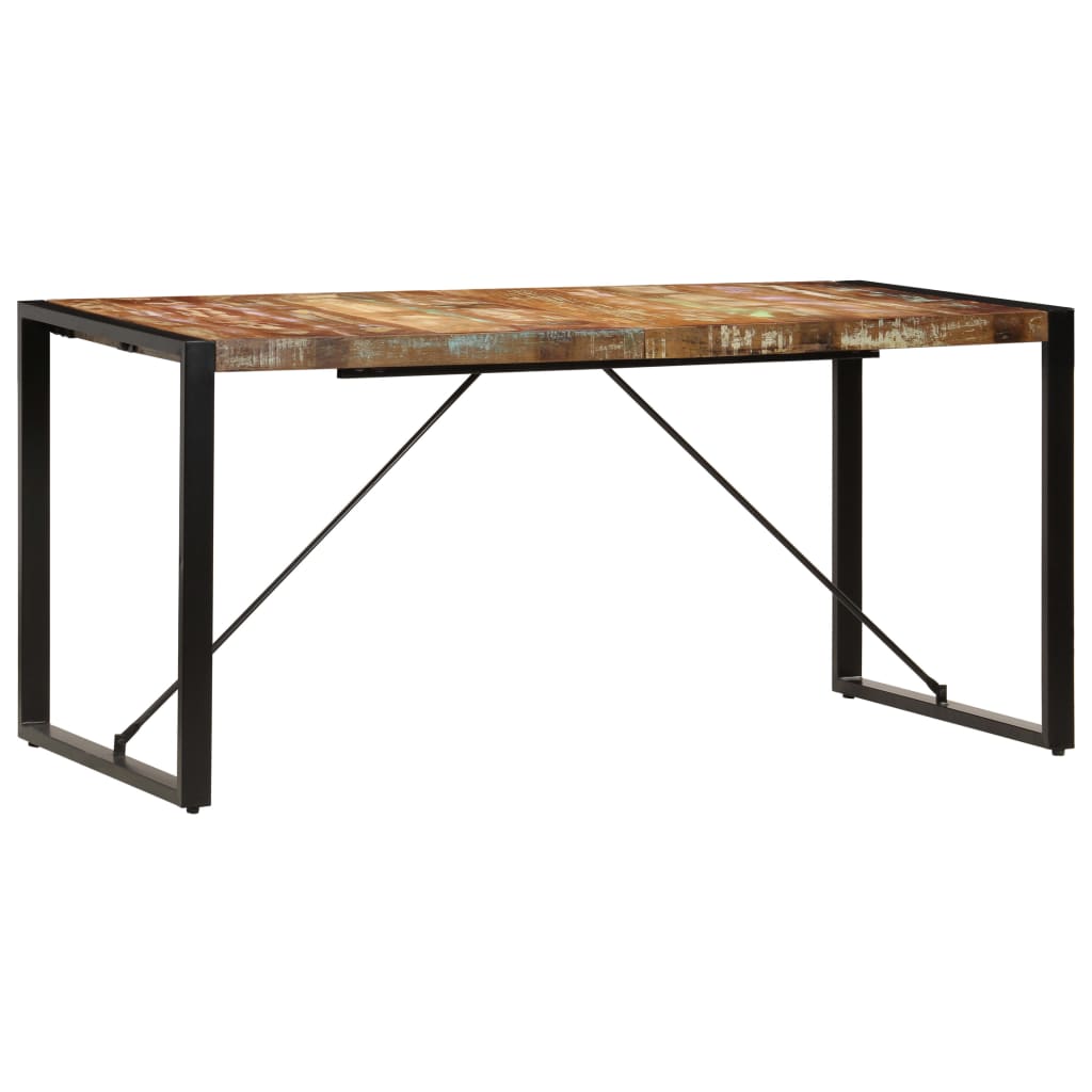 tömör újrahasznosított fa étkezőasztal 160 x 80 x 75 cm