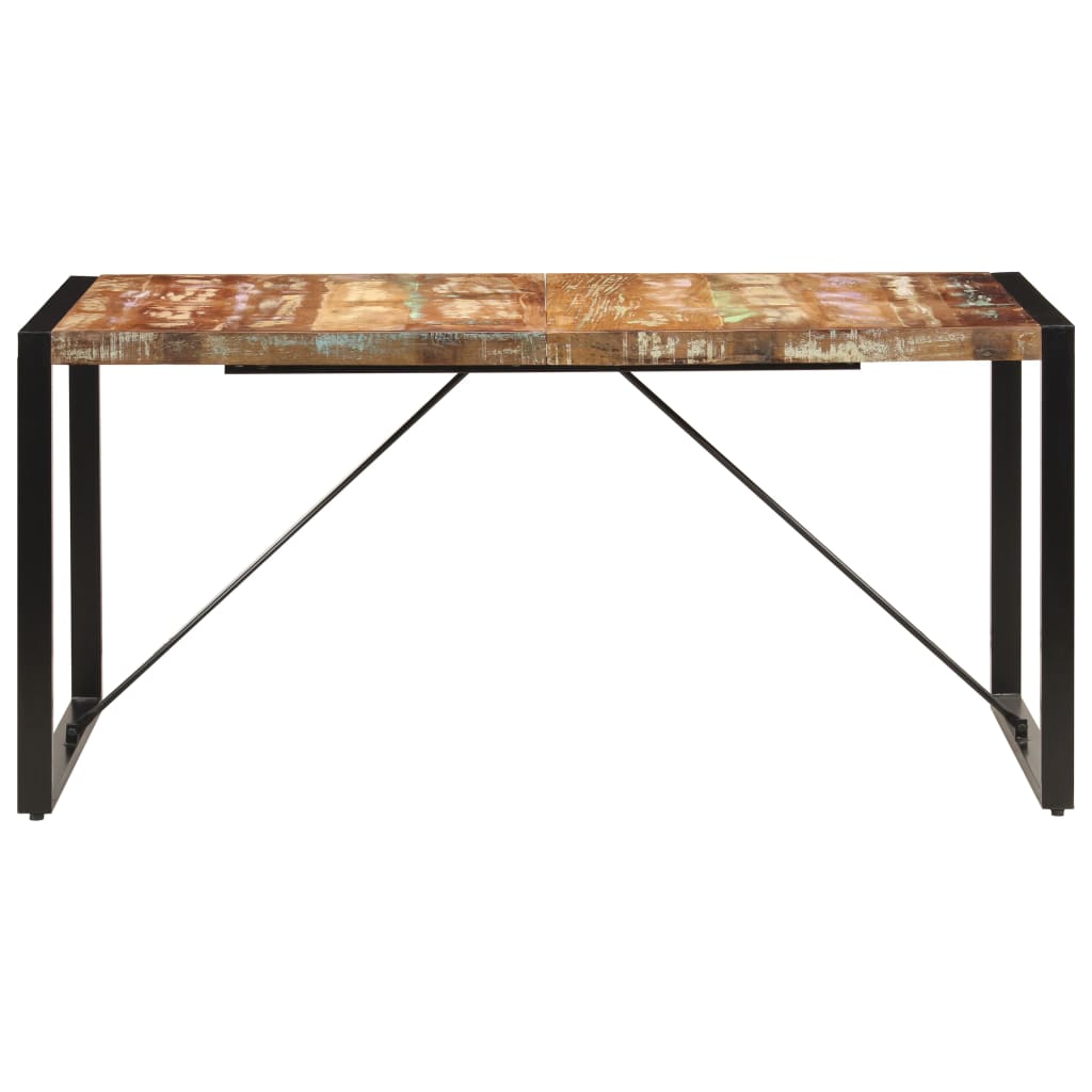 tömör újrahasznosított fa étkezőasztal 160 x 80 x 75 cm