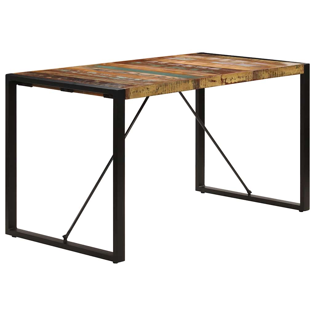 tömör újrahasznosított fa étkezőasztal 140 x 70 x 75 cm