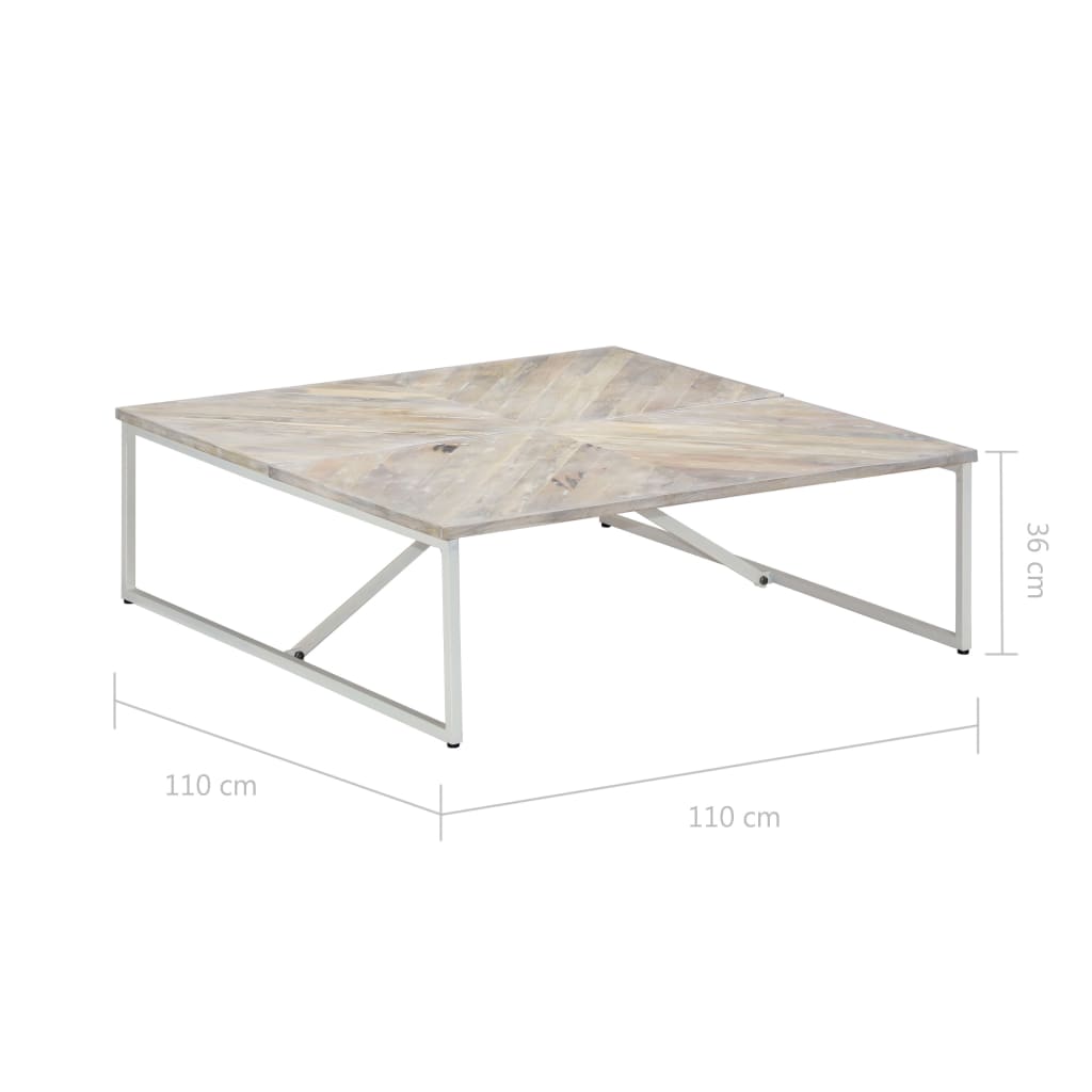tömör mangófa dohányzóasztal 110 x 110 x 36 cm