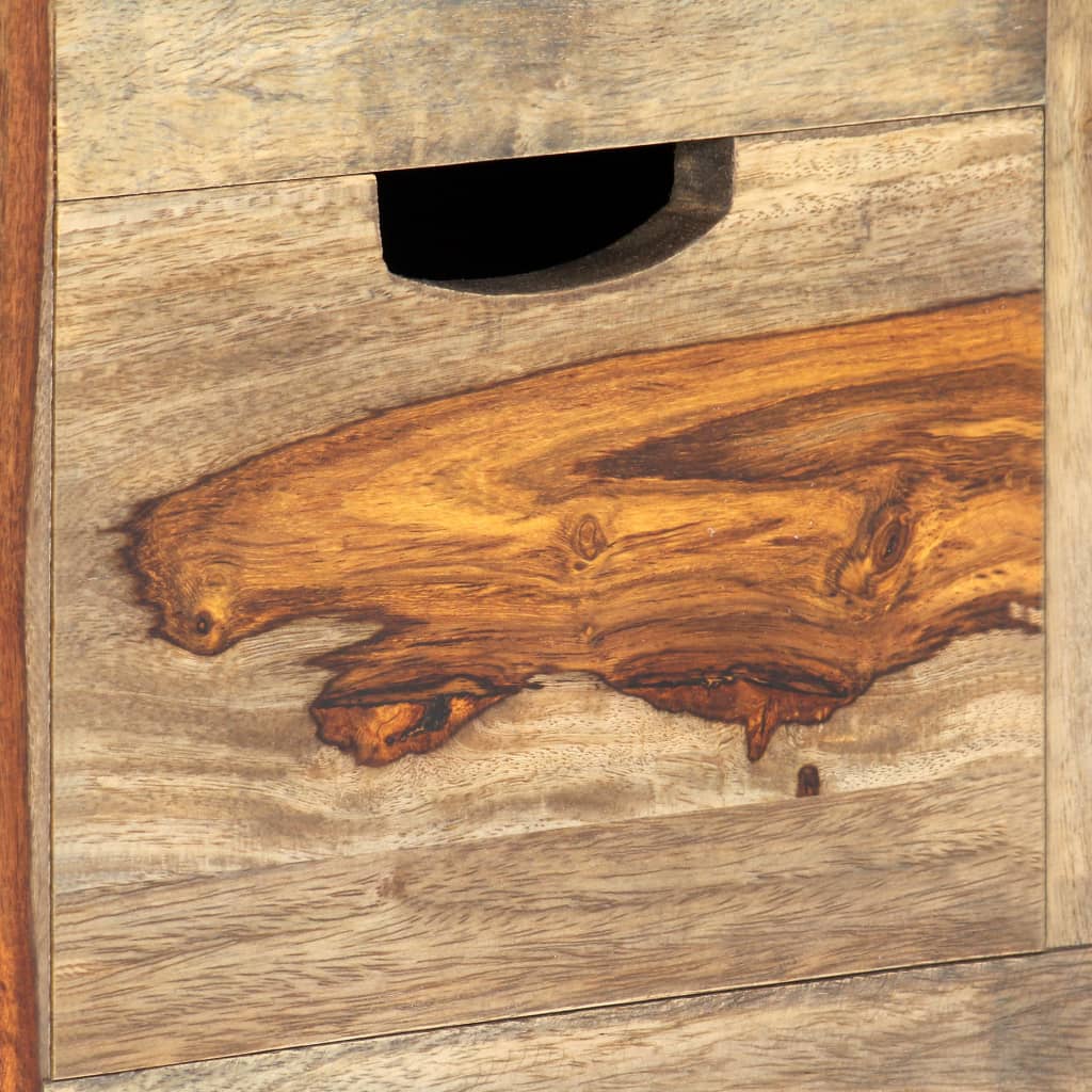 szürke tömör akácfából tálalószekrény 100x30x50 cm