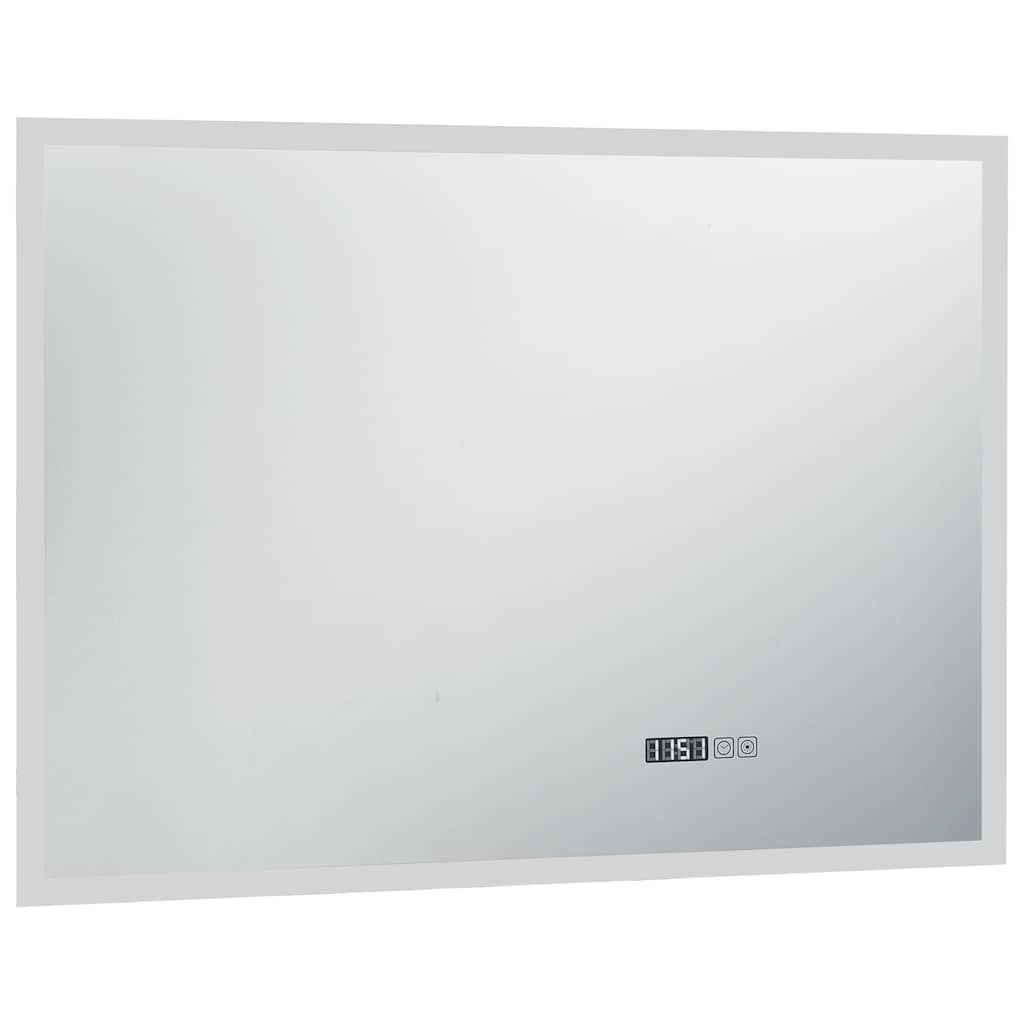 LED-es tükör érintésérzékelővel és időkijelzővel 100 x 60 cm