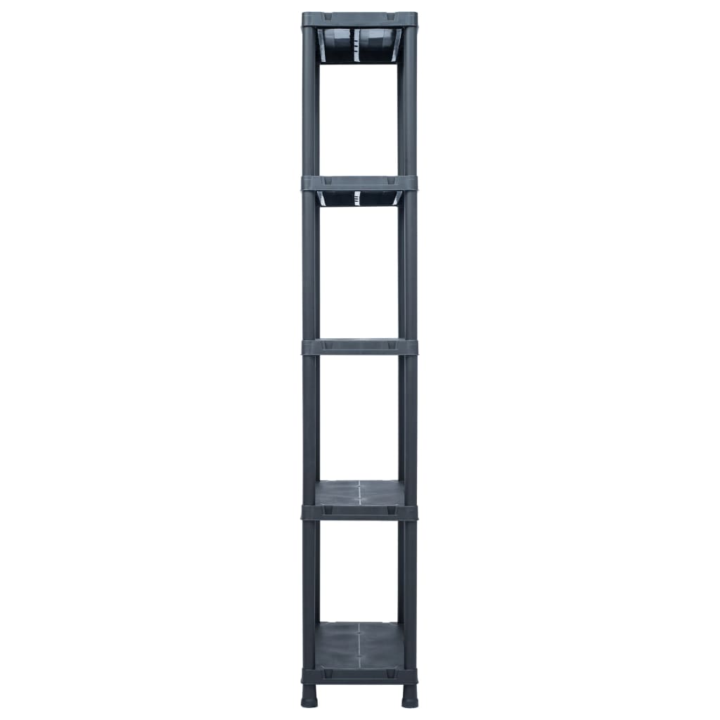 fekete műanyag tároló polc 125 kg 60 x 30 x 180 cm