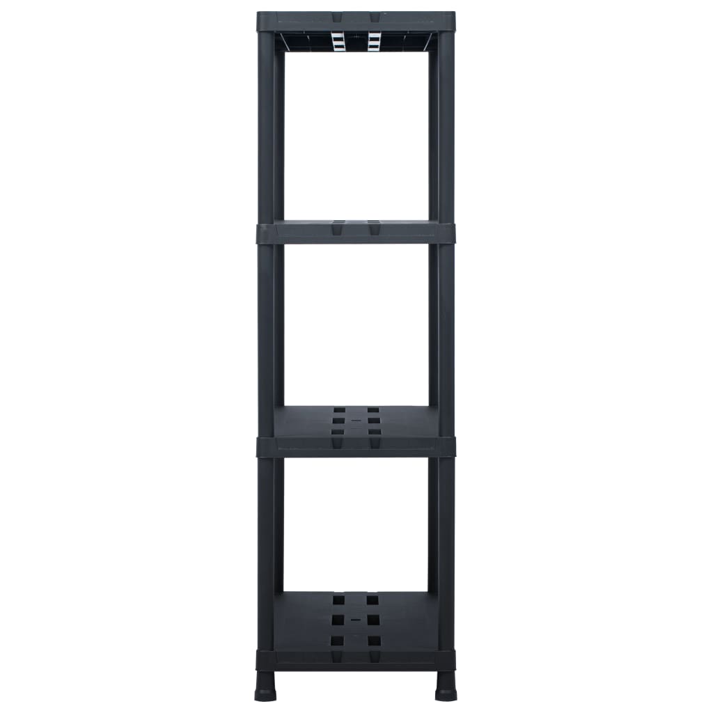 fekete műanyag tároló polc 220 kg 90 x 40 x 138 cm