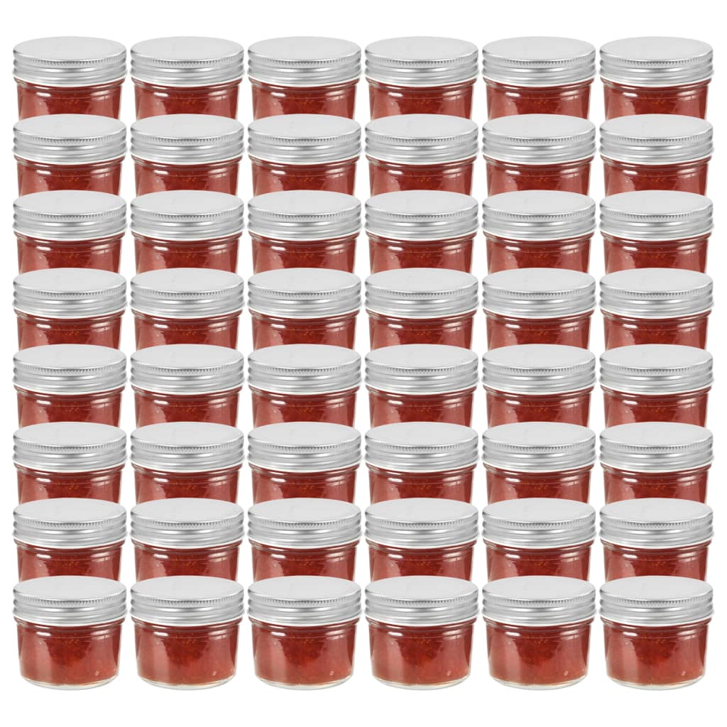 48 db 110 ml-es befőttesüveg ezüstszínű tetővel