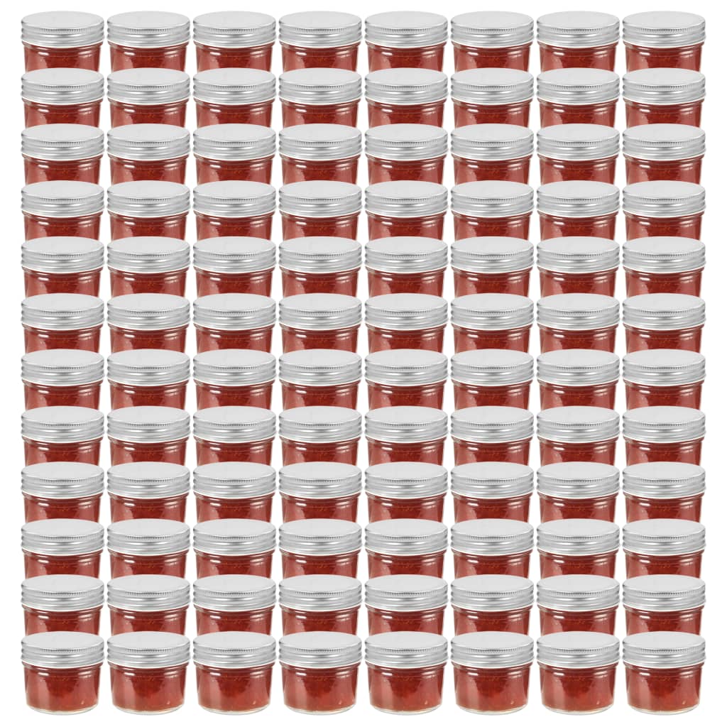 96 db 110 ml-es befőttesüveg ezüstszínű tetővel
