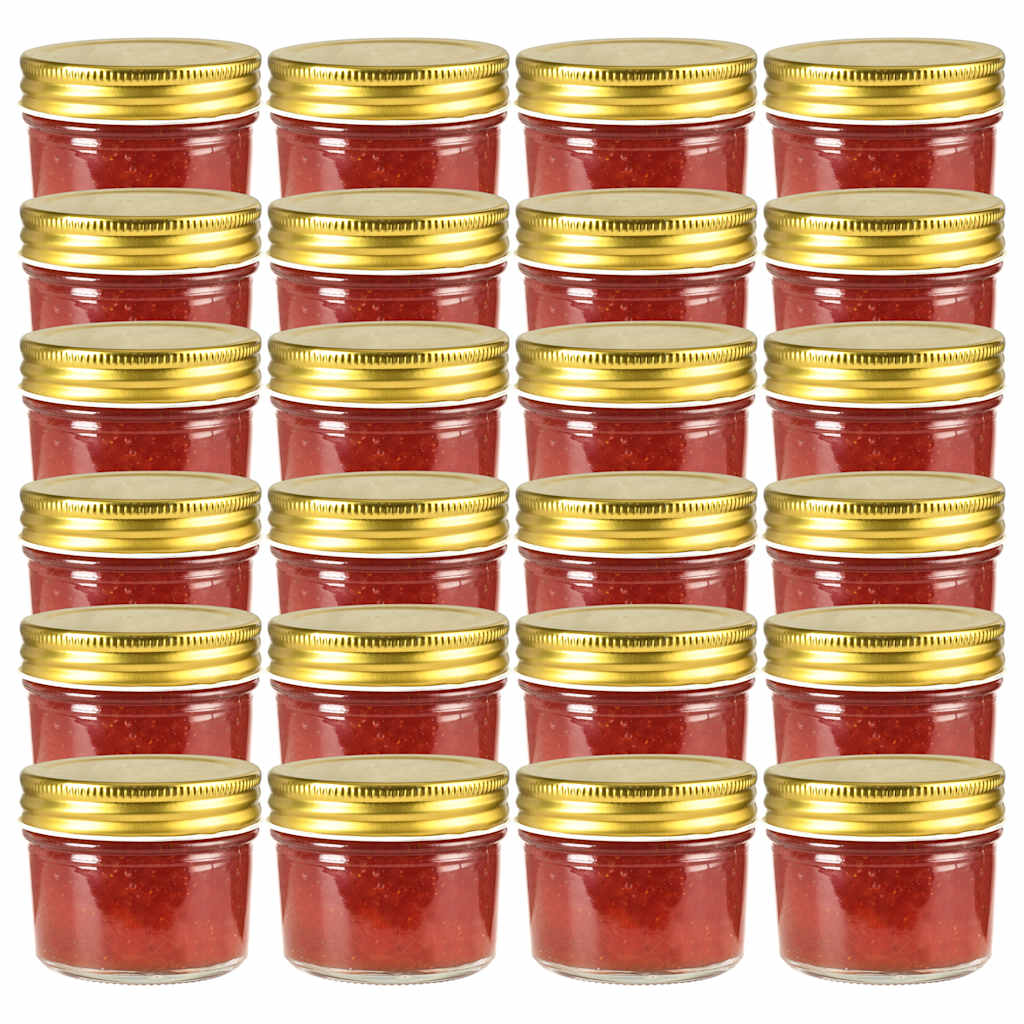 24 db 110 ml-es befőttesüveg aranyszínű tetővel