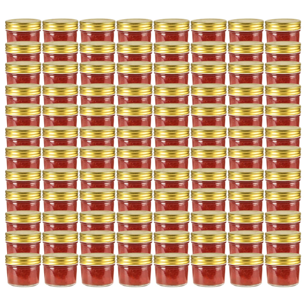 96 db 110 ml-es befőttesüveg aranyszínű tetővel