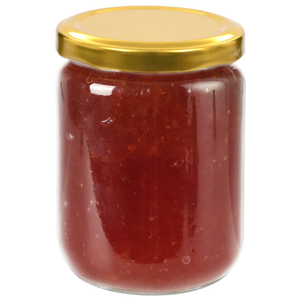 48 db 230 ml-es befőttesüveg aranyszínű tetővel