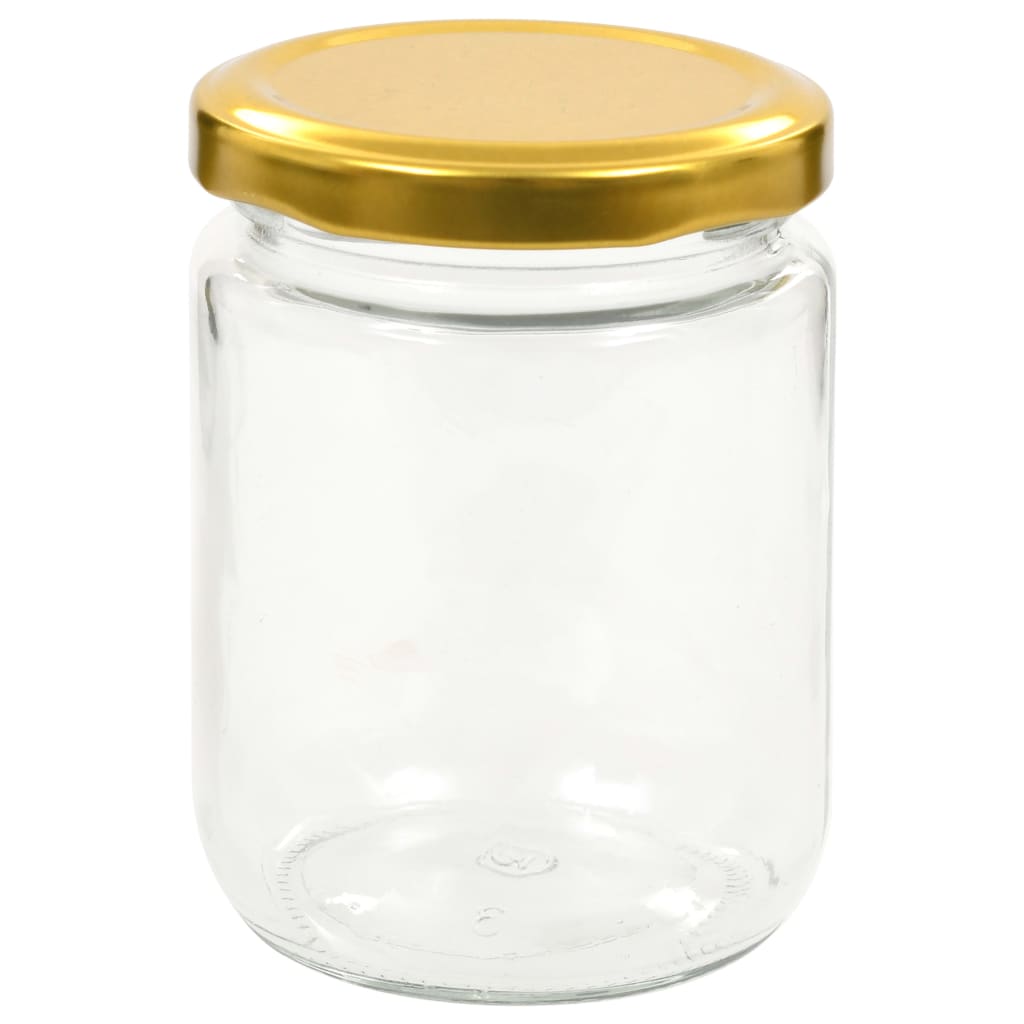 48 db 230 ml-es befőttesüveg aranyszínű tetővel