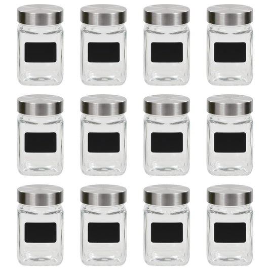 12 db tárolóedény matricával 300 ml